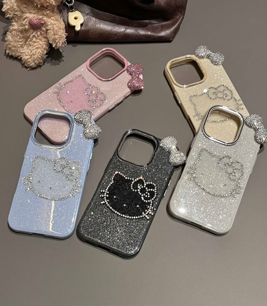 Custom-Fit Dazzling Cartoon Case - Handset Rhinestones for 360° Shine
